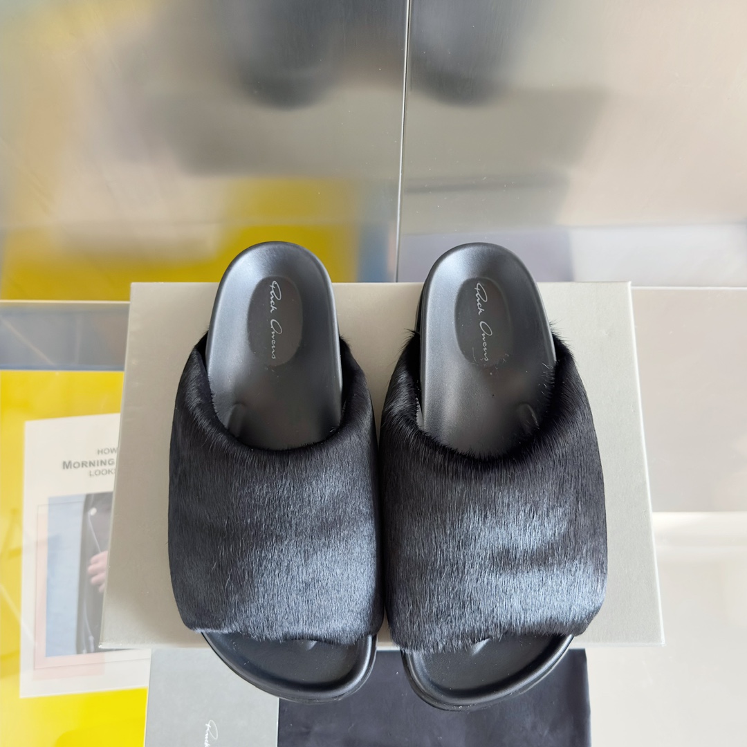 Rick Owens Slide In Black - DopestKickz