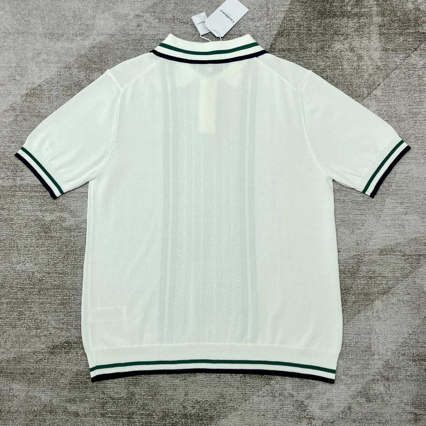 Casablanca Tennis Club Ribbed-knit Polo Shirt   D0043 - DopestKickz