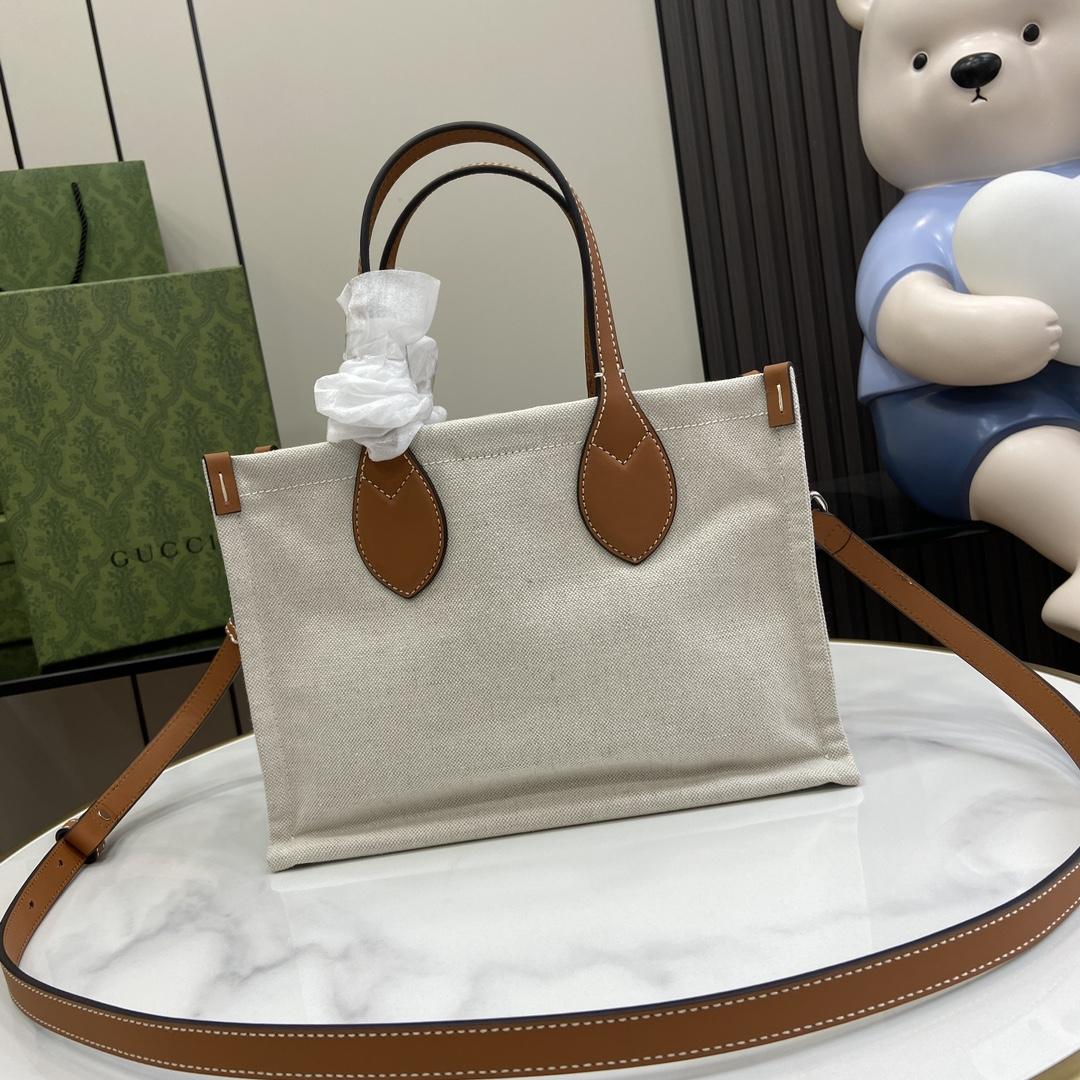 Gucci Mini Tote Bag With Gucci Print - DopestKickz