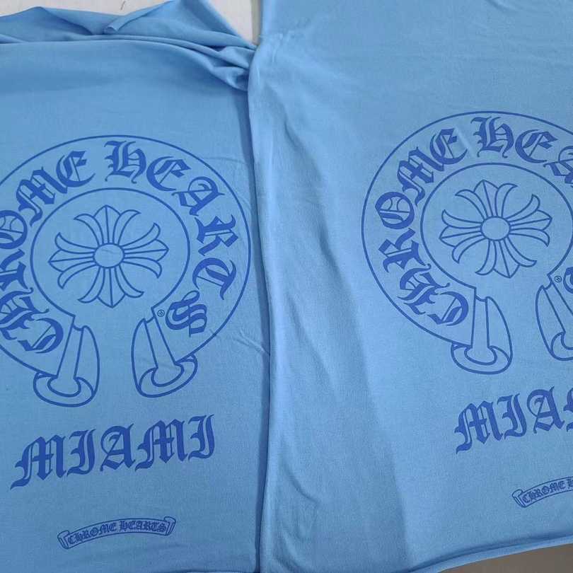 Chrome Heart Miami Exclusive Light Blue Pocket Tee  - DopestKickz