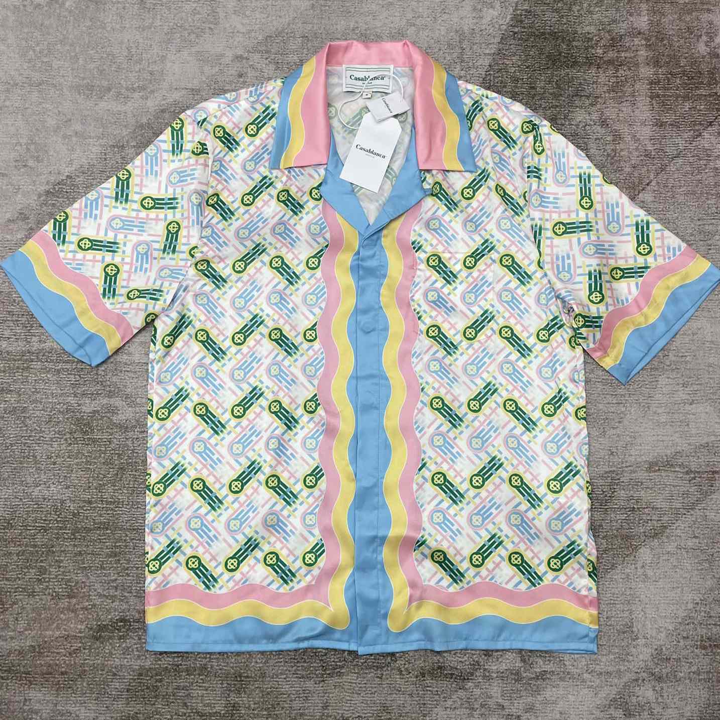 Casablanca Cuban Collar Short-Sleeve Shirt 'Ping Pong Print'   CA3465 - DopestKickz