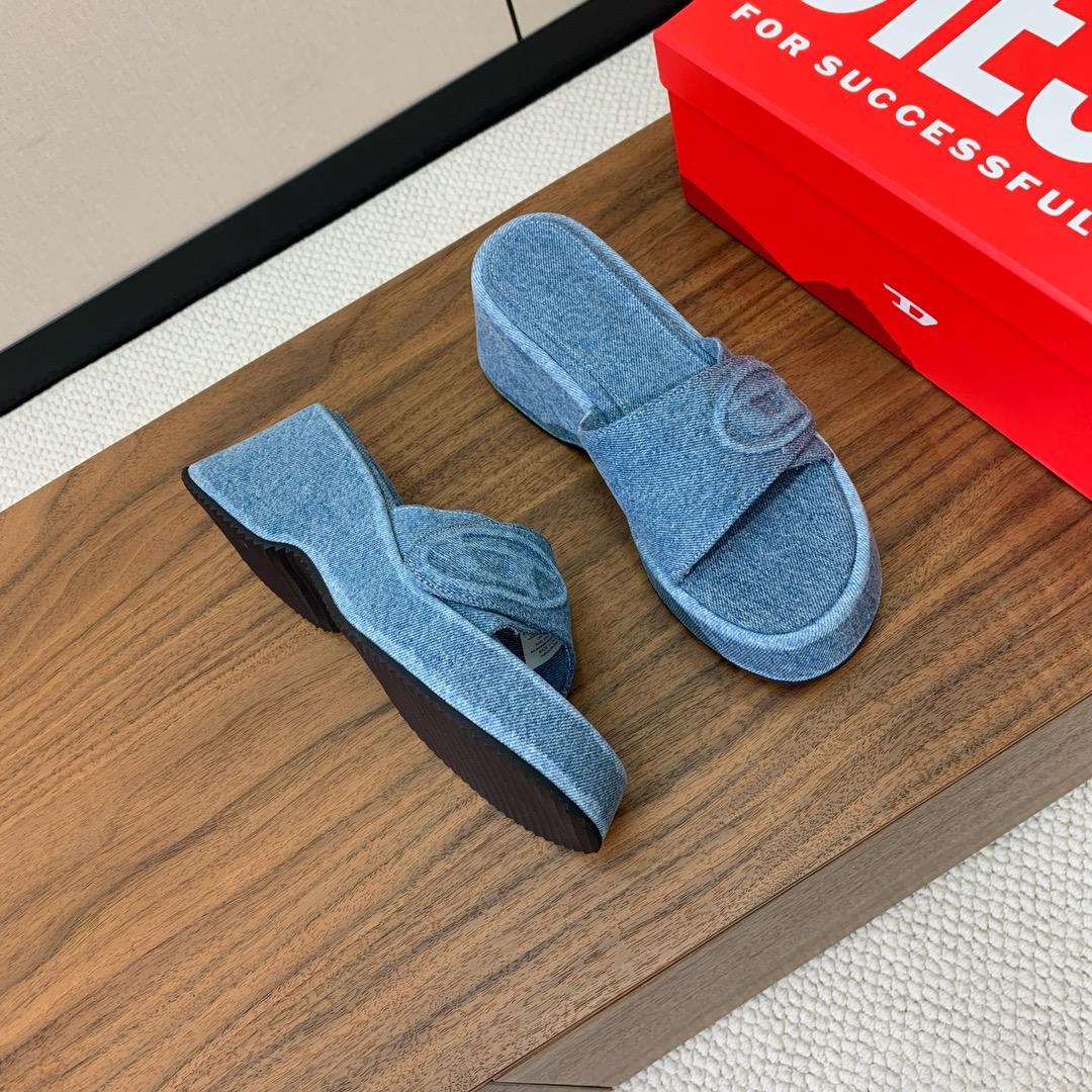 Diesel Sa-Oval D Pf W Denim Sandals - DopestKickz