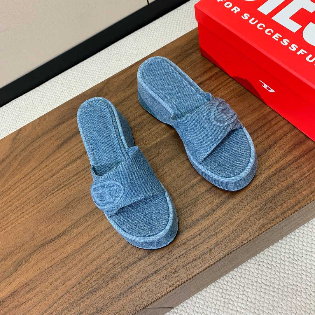 Diesel Sa-Oval D Pf W Denim Sandals - DopestKickz