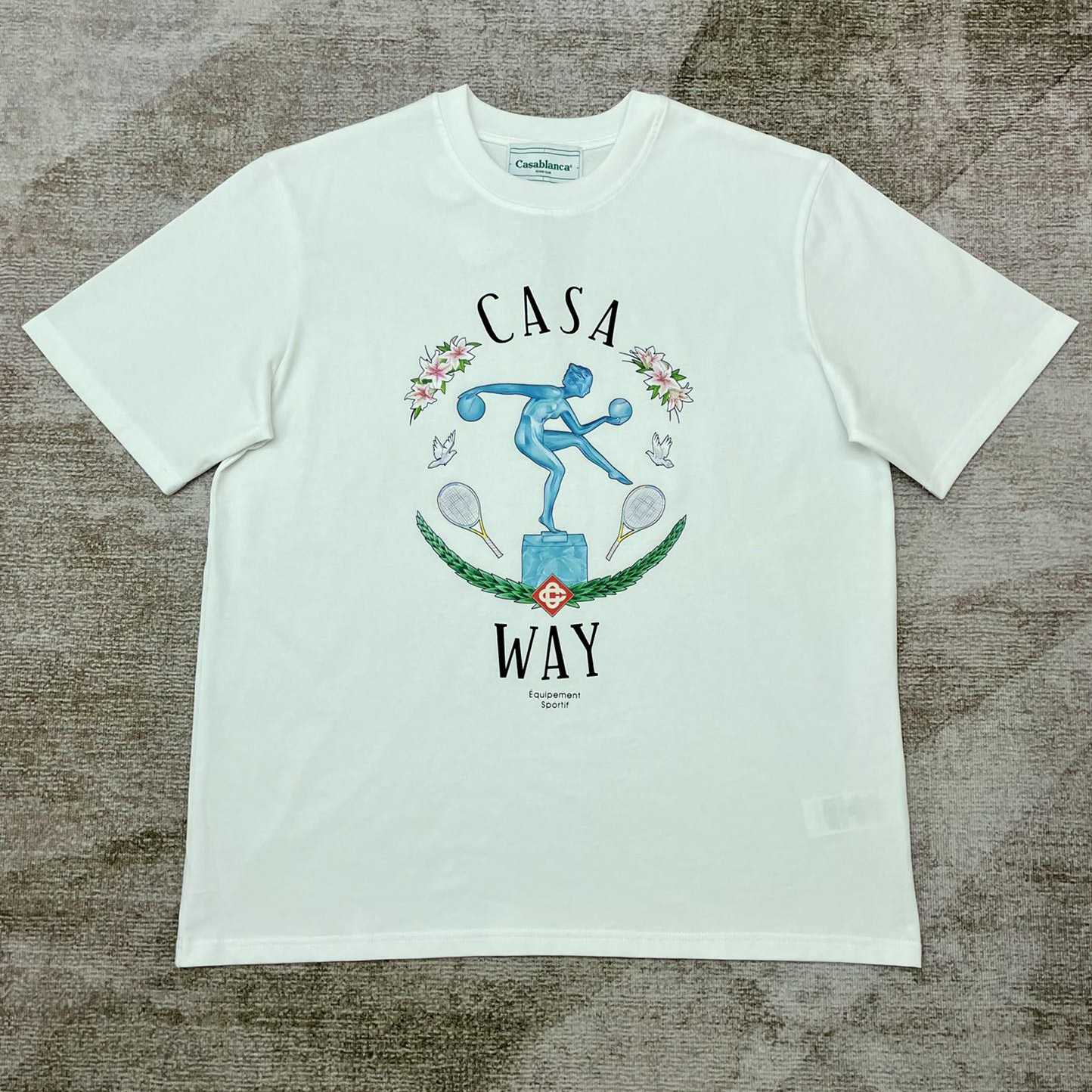 Casablanca Statue En Marbre-print T-shirt  C868 - DopestKickz