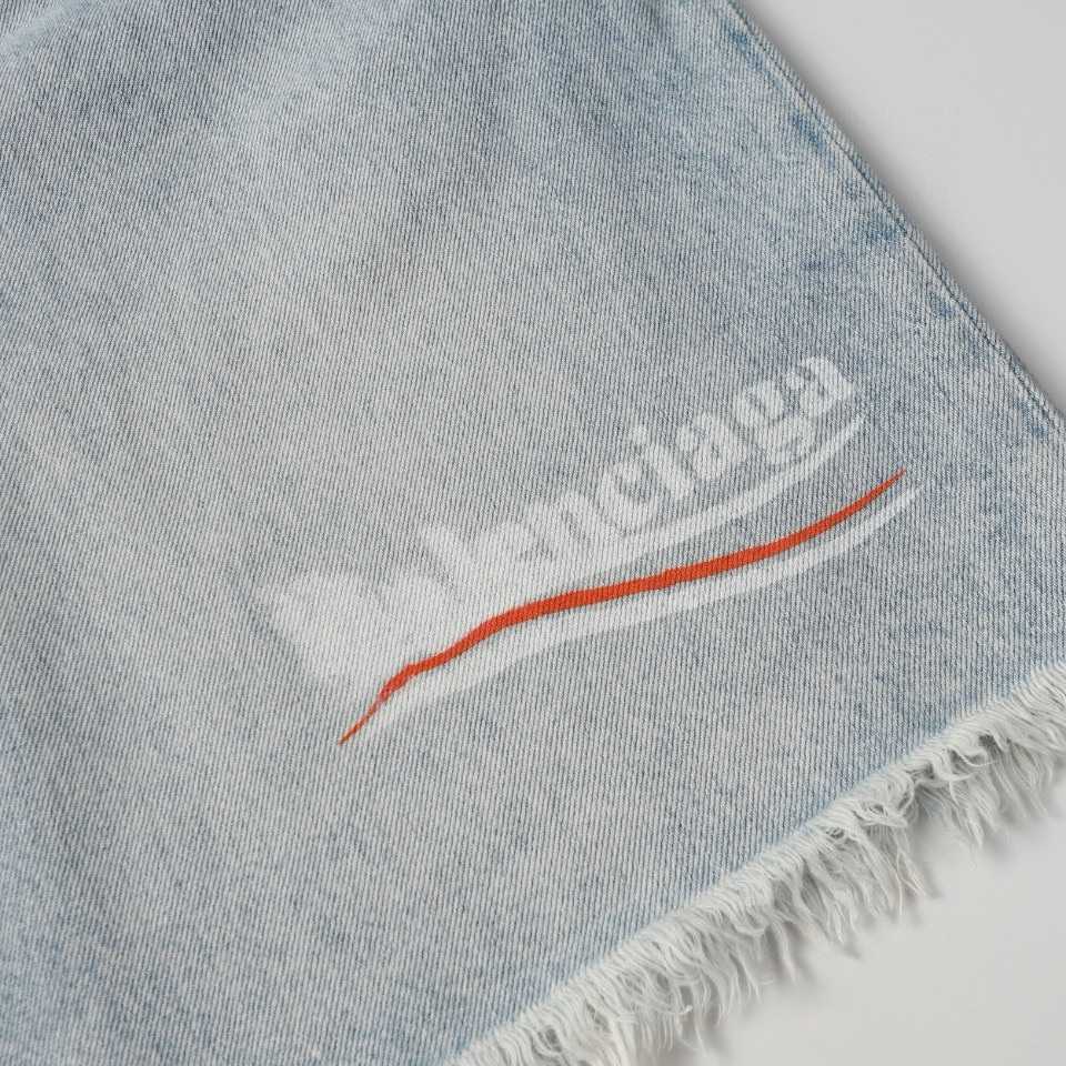 Balenciaga Denim Shorts - DopestKickz