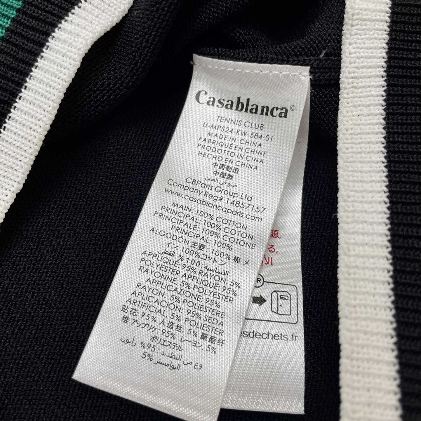Casablanca Tennis Club Ribbed-knit Polo Shirt   D0044 - DopestKickz
