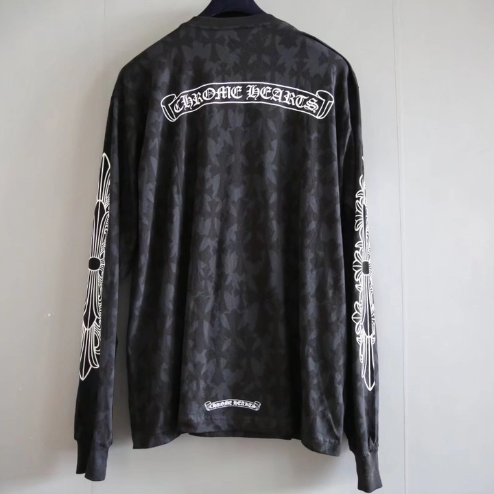 Chrome Hearts Cemetery Print Black Longsleeve Tee - DopestKickz