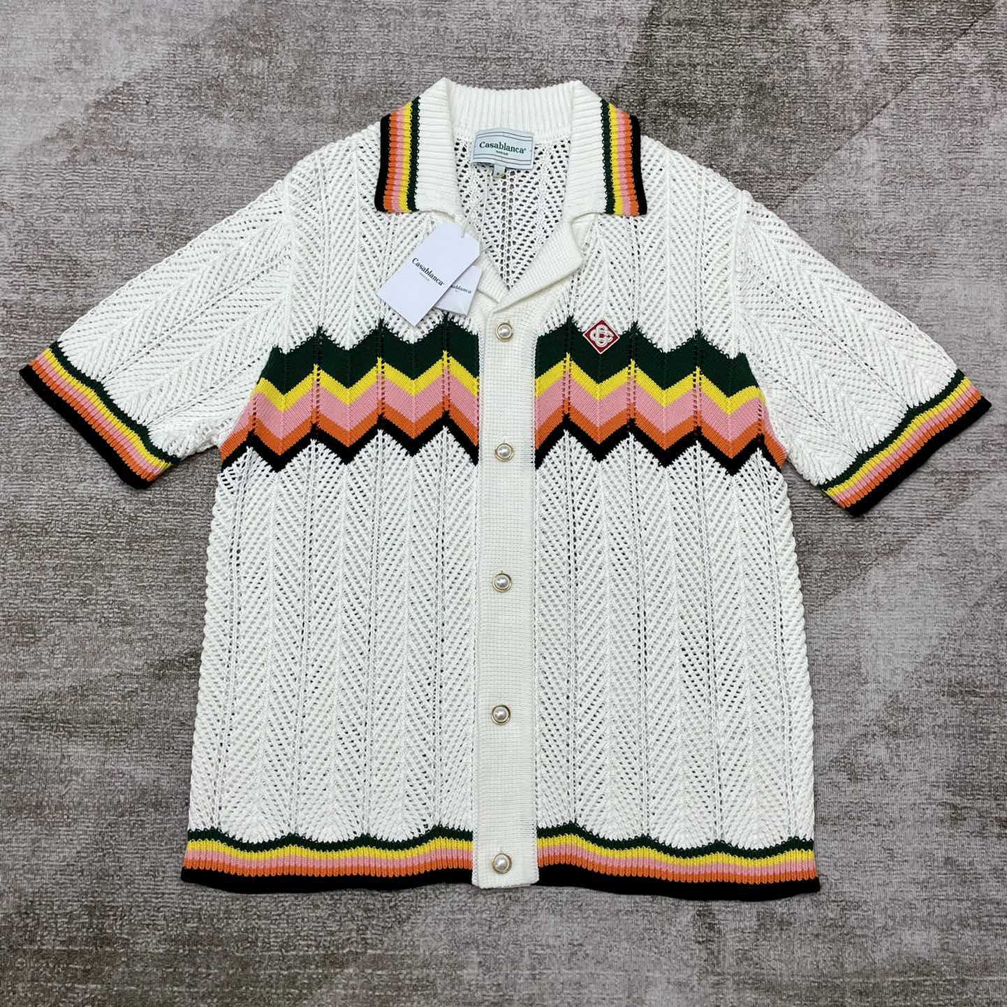 Casablanca Chevron Lace Shirt   D0045 - DopestKickz
