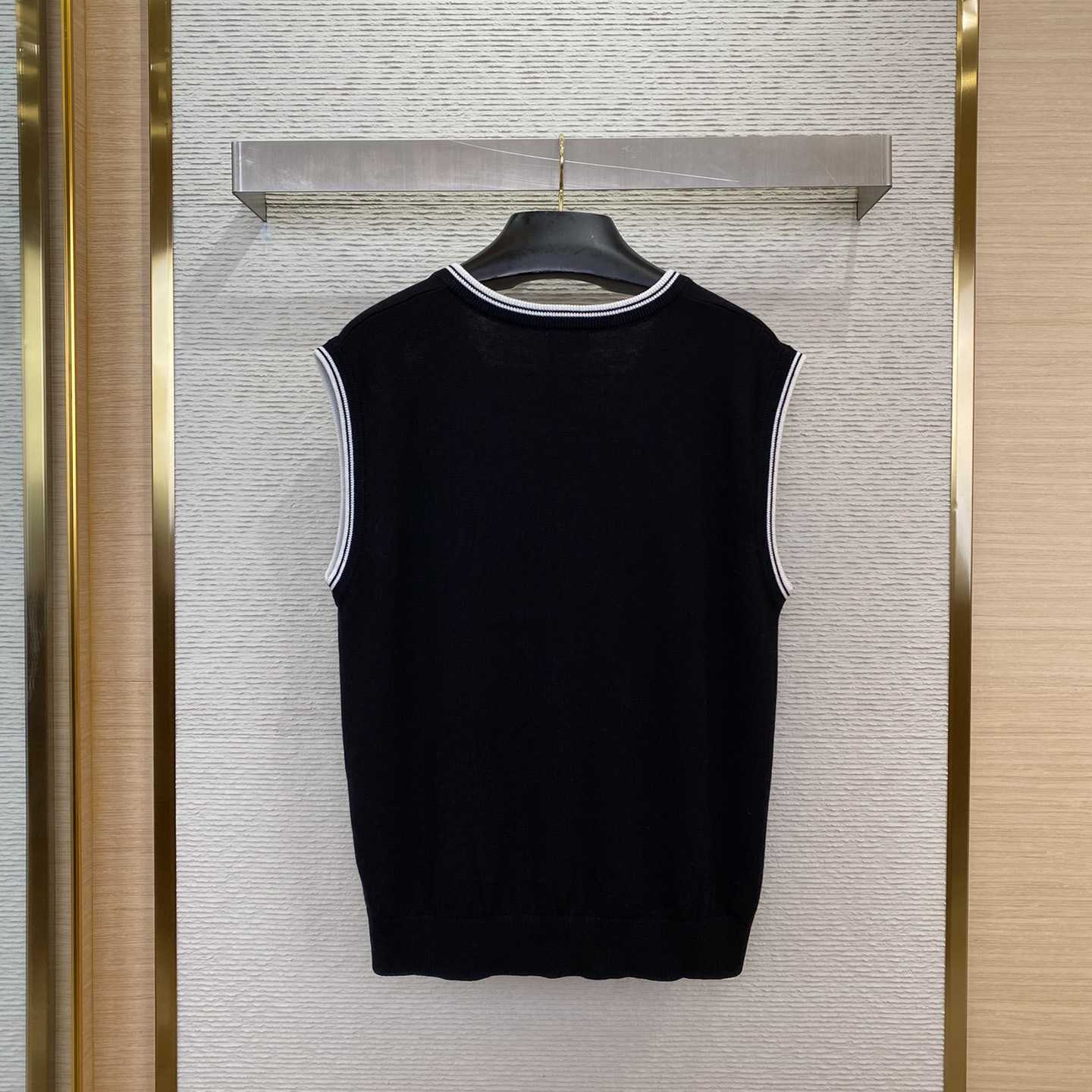 Celine Triomphe V-Neck Wool Sweater Vest - DopestKickz