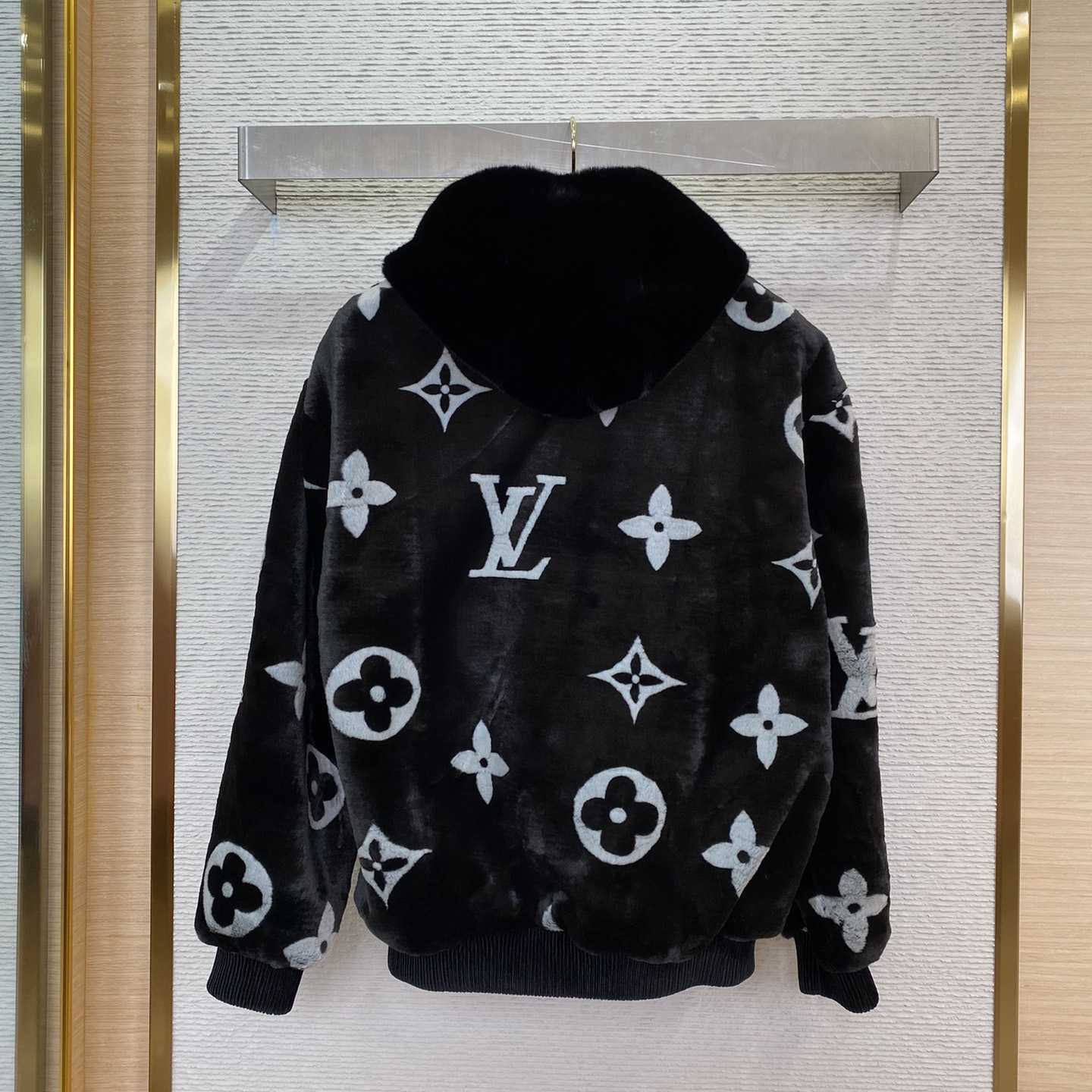 Louis Vuitton Monogram Mink Fur Zipped Hoodie  1AF390 - DopestKickz