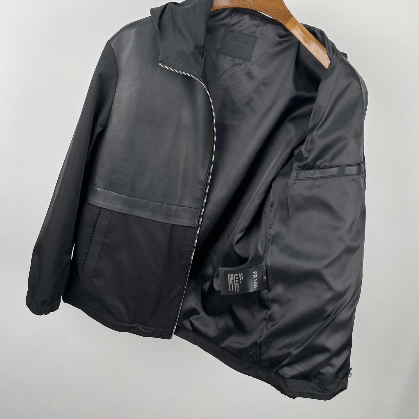 Prada Silk And Leather Blouson Jacket - DopestKickz