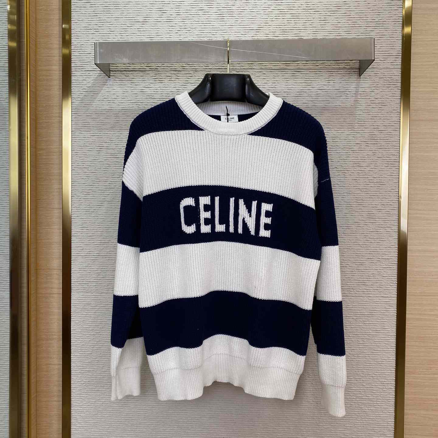 Celine Oversized Sweater In Striped Cotton - DopestKickz