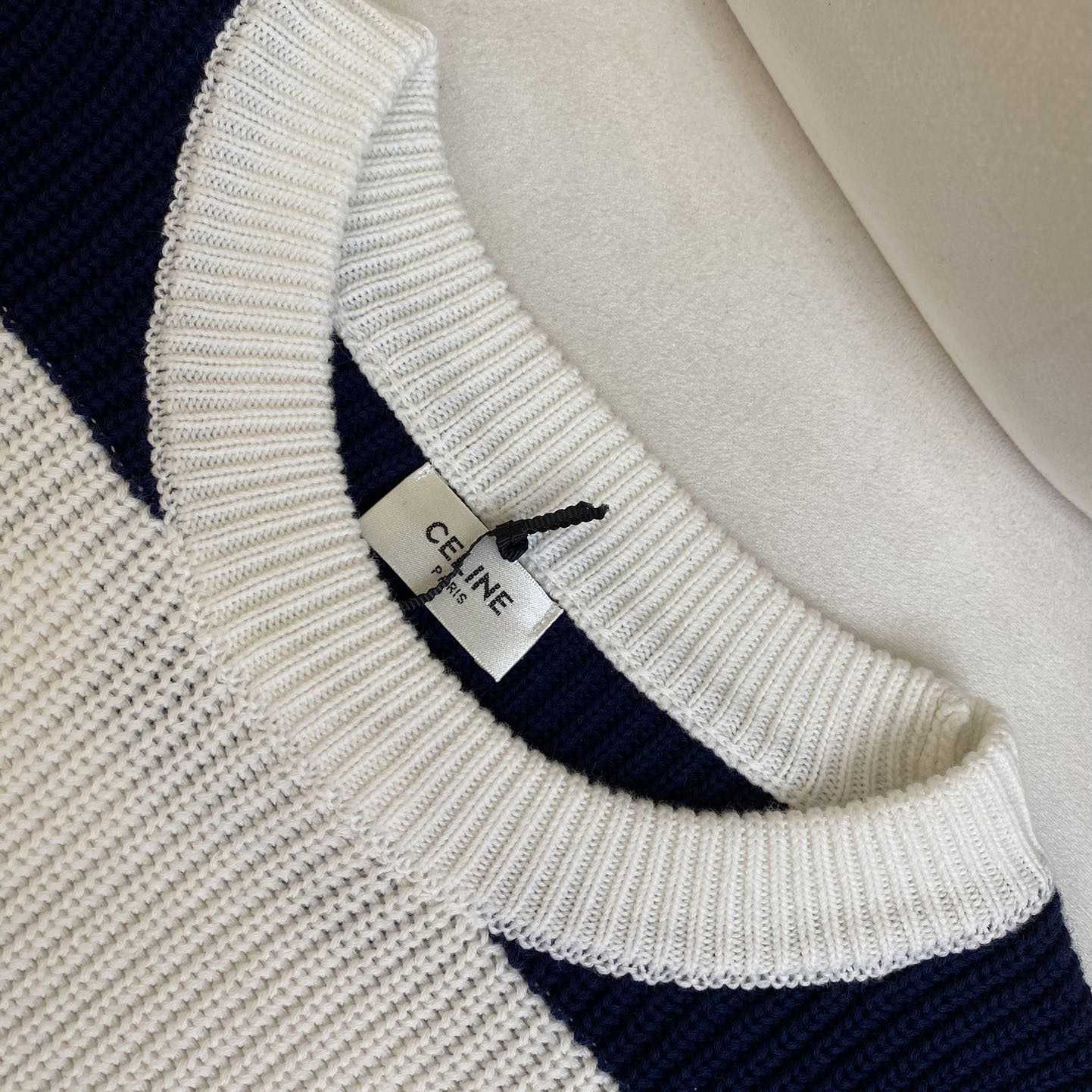 Celine Oversized Sweater In Striped Cotton - DopestKickz