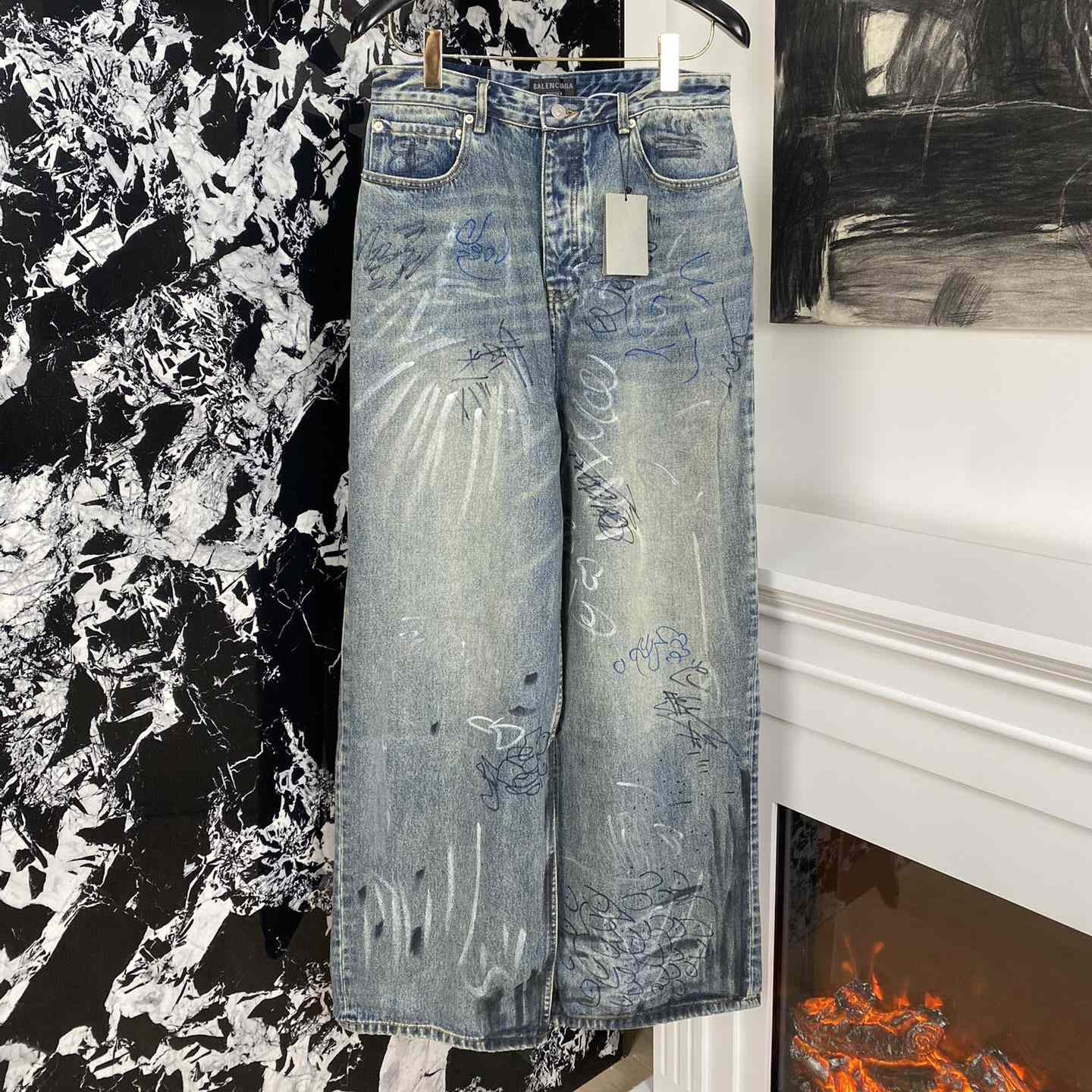 Balenciaga Graffiti Baggy Jeans - DopestKickz