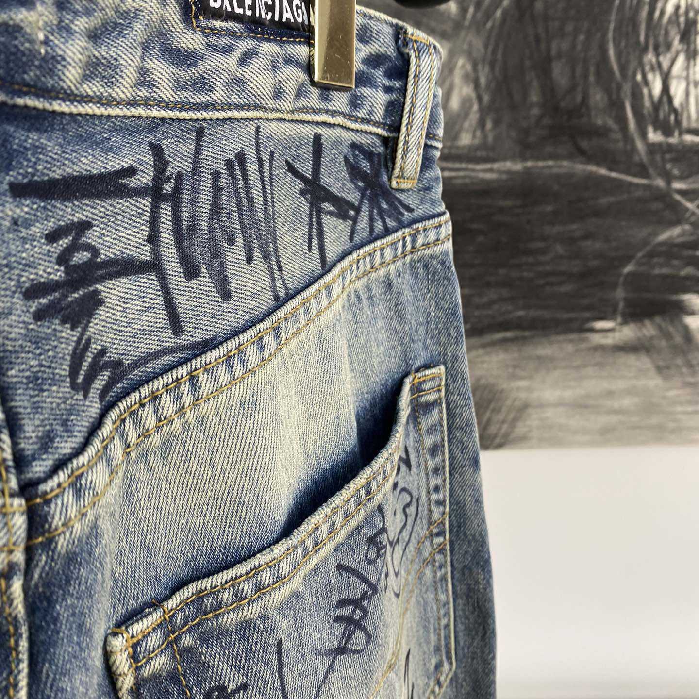 Balenciaga Graffiti Baggy Jeans - DopestKickz