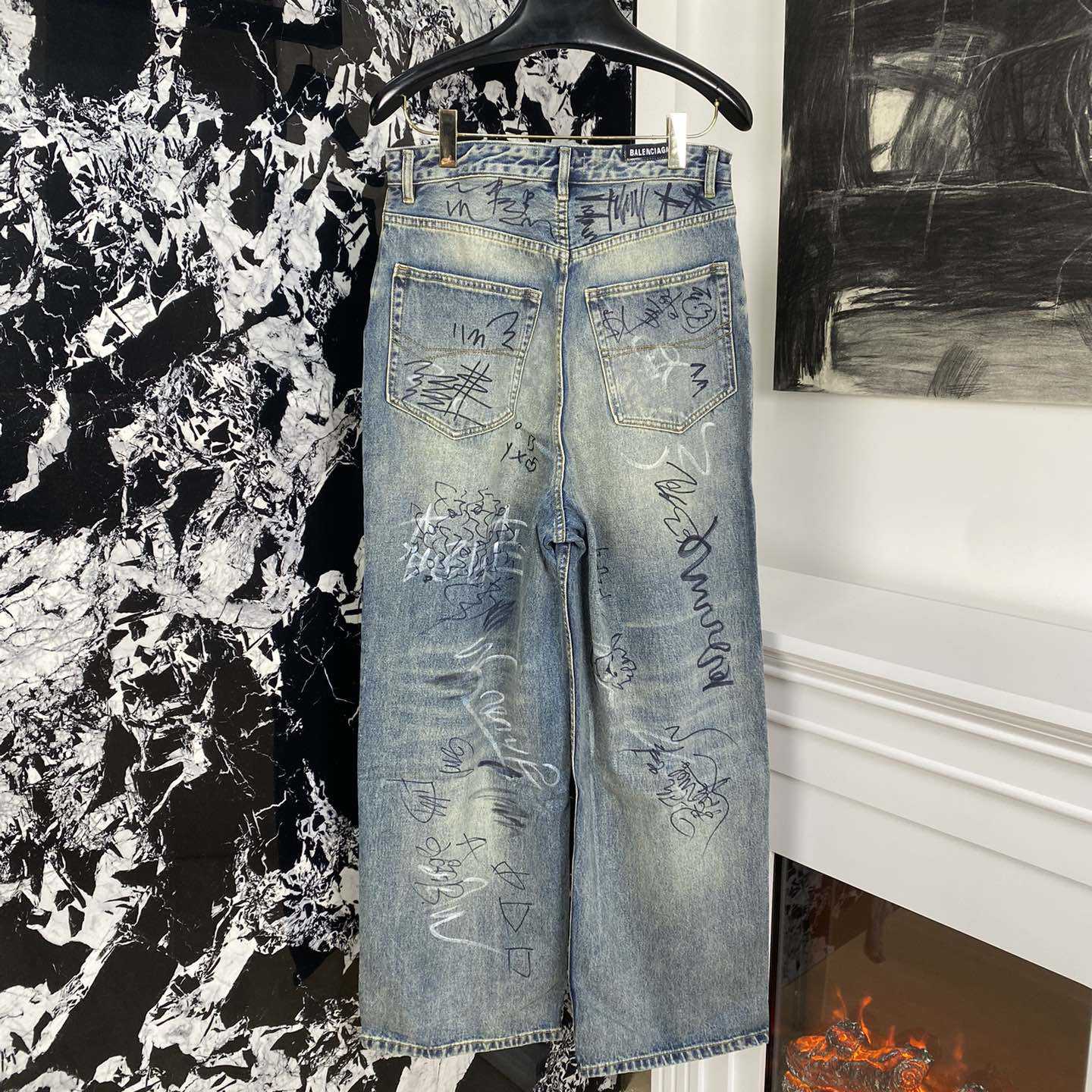 Balenciaga Graffiti Baggy Jeans - DopestKickz