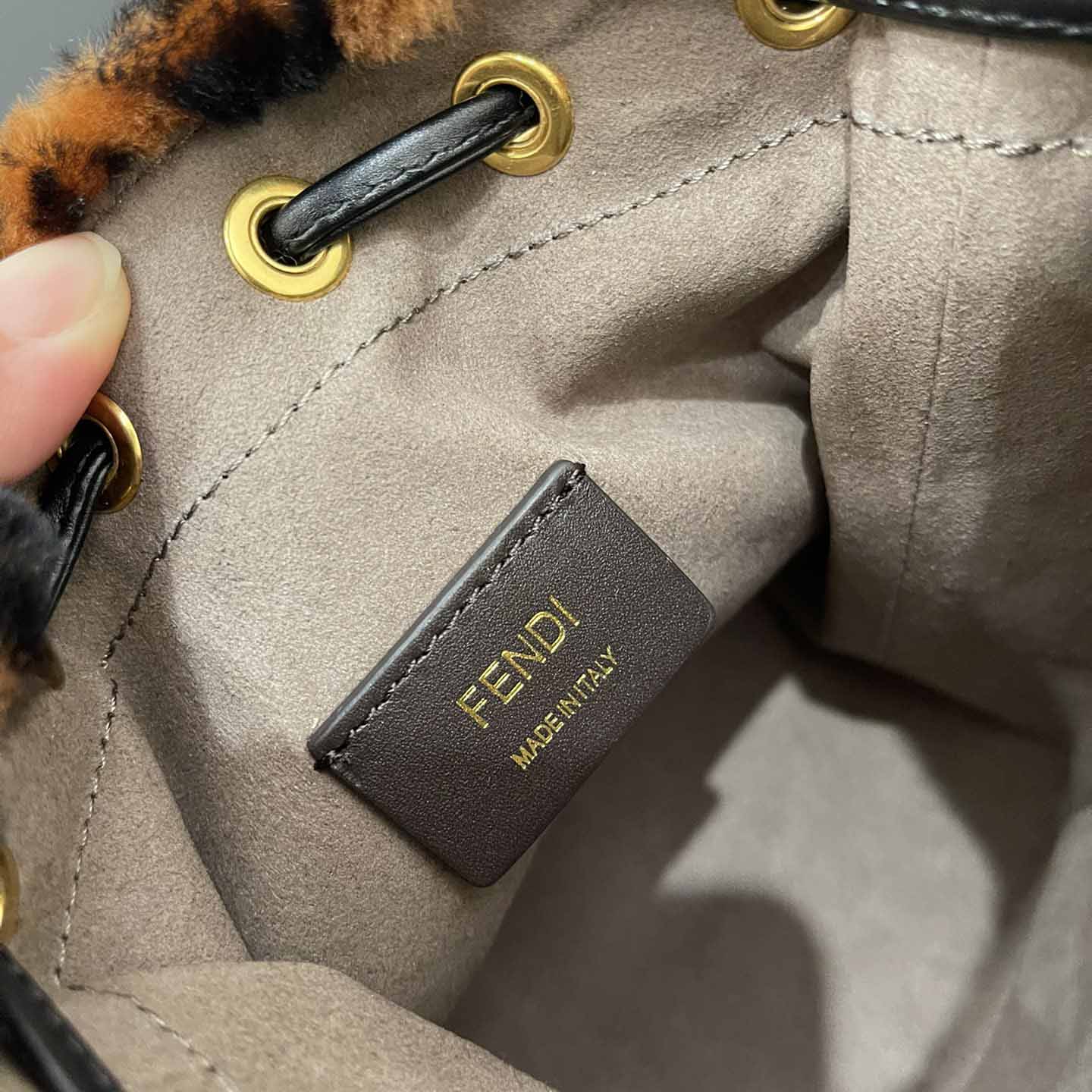Fendi Mon Tresor Mini-bag in brown sheepskin - DopestKickz