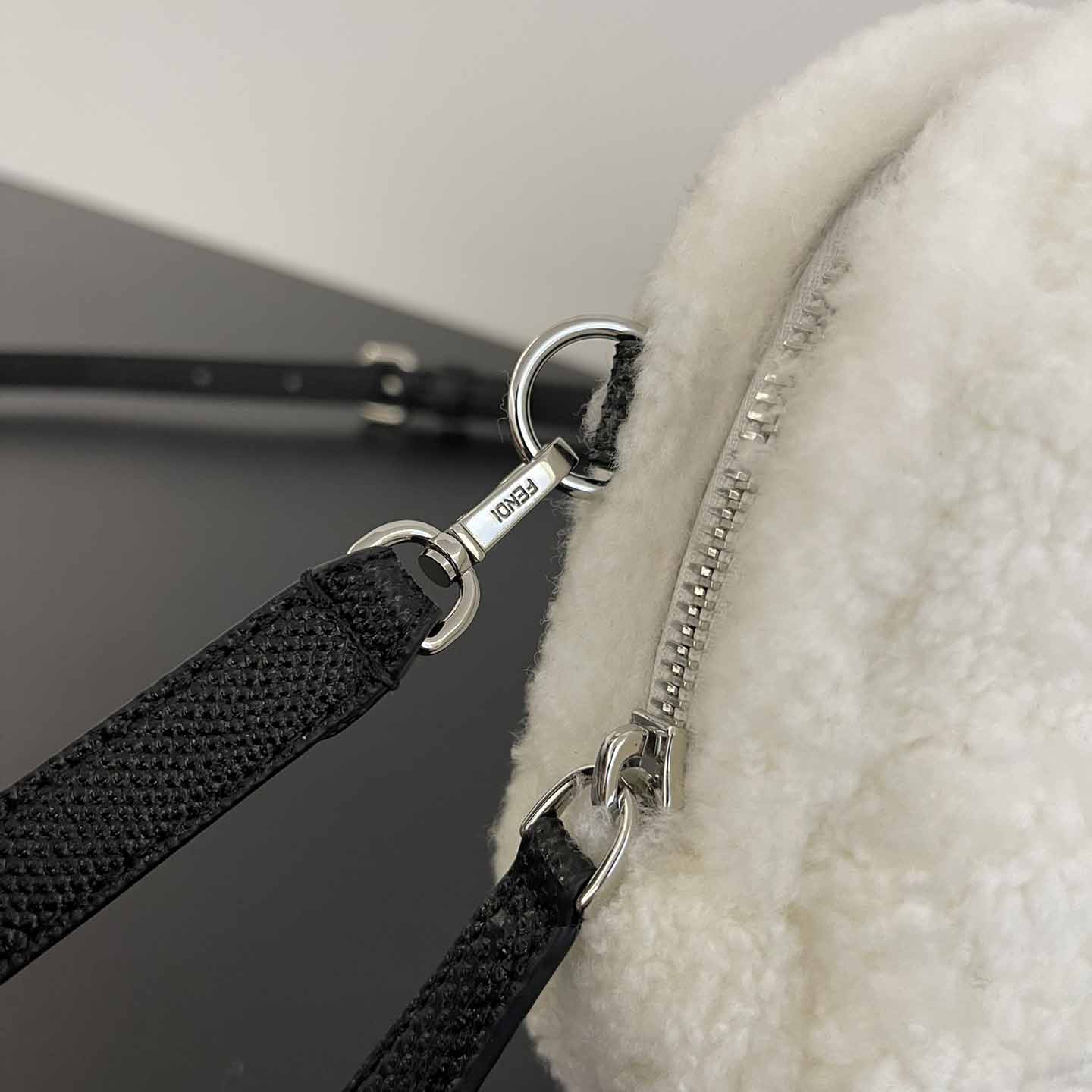 Fendi Natural Charm Logo Lettering Crossbody Bag - DopestKickz