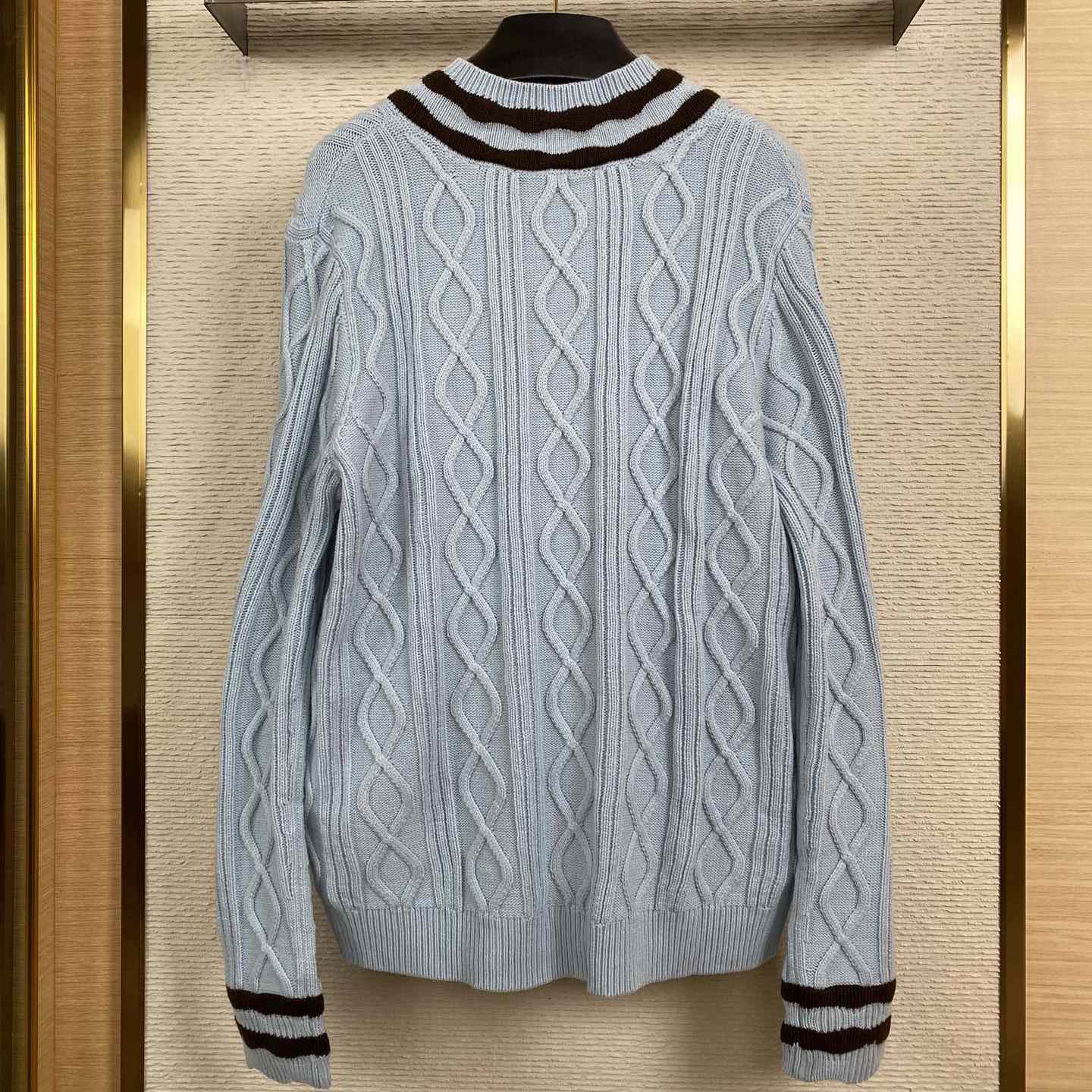 Louis Vuitton Cable-Knit Wool And Mohair V-Neck Pullover   1AFPYY - DopestKickz