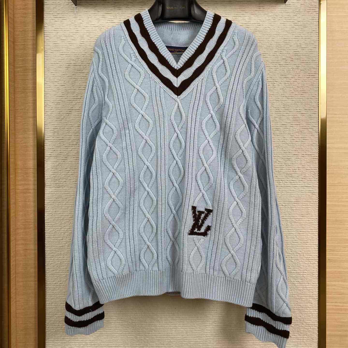 Louis Vuitton Cable-Knit Wool And Mohair V-Neck Pullover   1AFPYY - DopestKickz