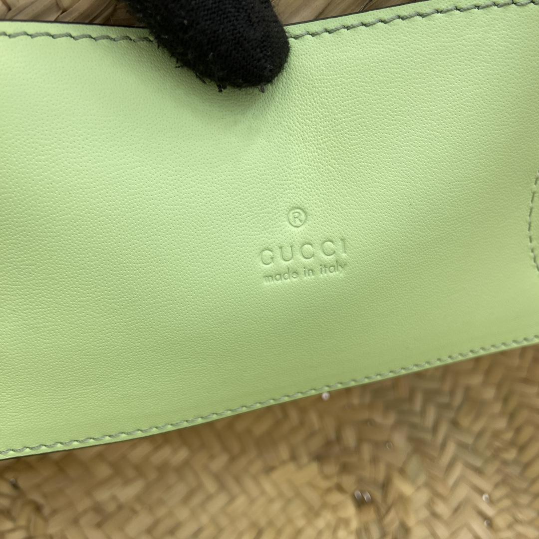Gucci Small Straw Tote With Gucci Logo - DopestKickz