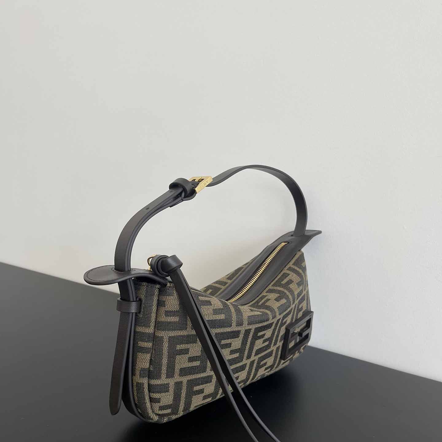 Fendi Simply Fendi Mini Brown FF Jacquard Fabric Mini Bag - DopestKickz