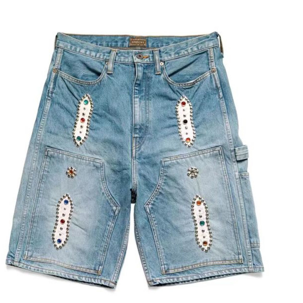 Kapital Studded Gem Denim Shorts - DopestKickz