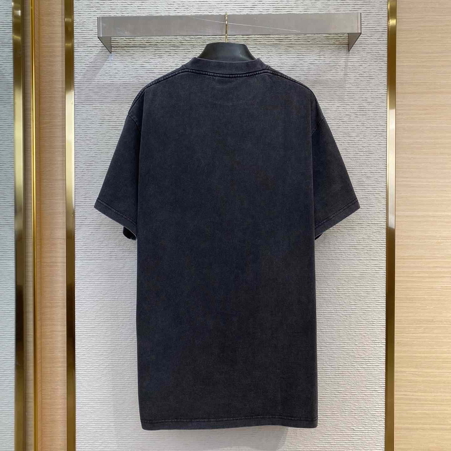 Balenciaga Belleville T-Shirt Oversized In Washed Faded Black - DopestKickz