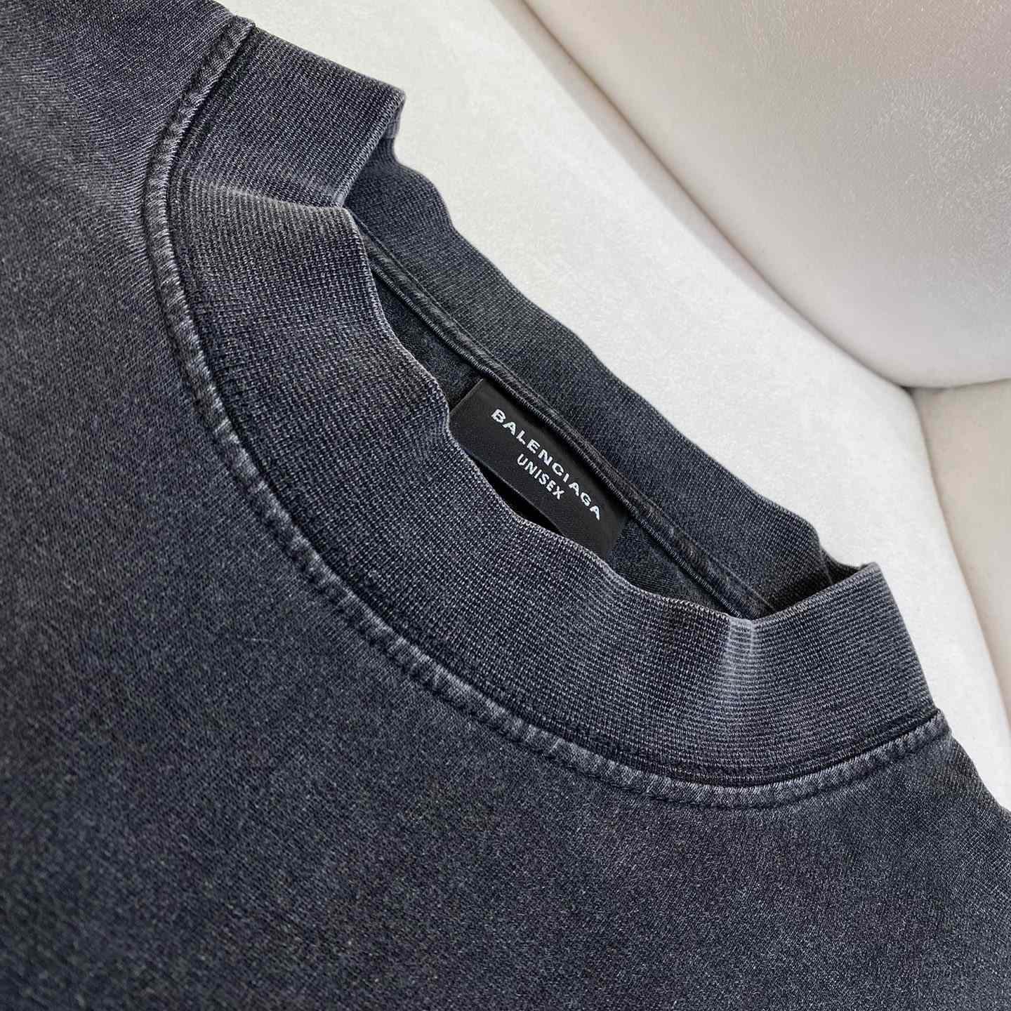 Balenciaga Belleville T-Shirt Oversized In Washed Faded Black - DopestKickz