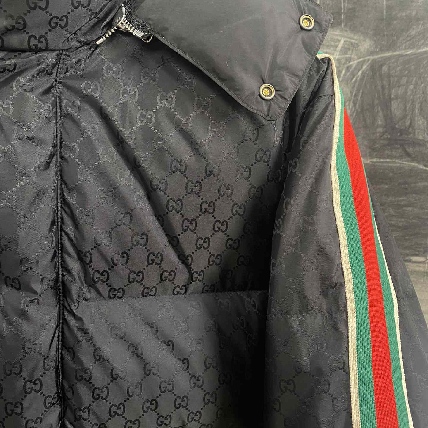 Gucci GG Nylon Jacquard Jacket With Web - DopestKickz