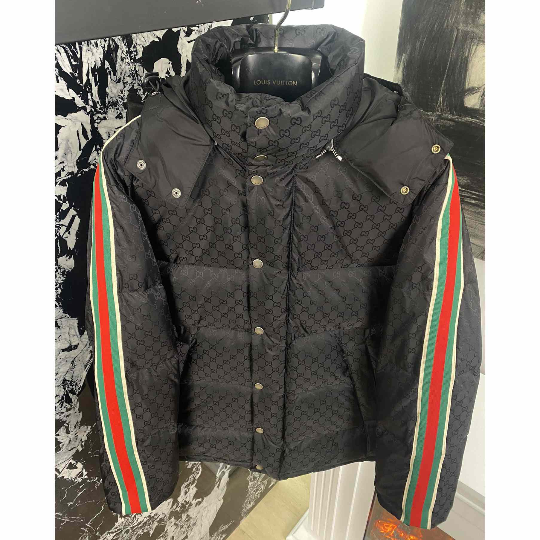 Gucci GG Nylon Jacquard Jacket With Web - DopestKickz
