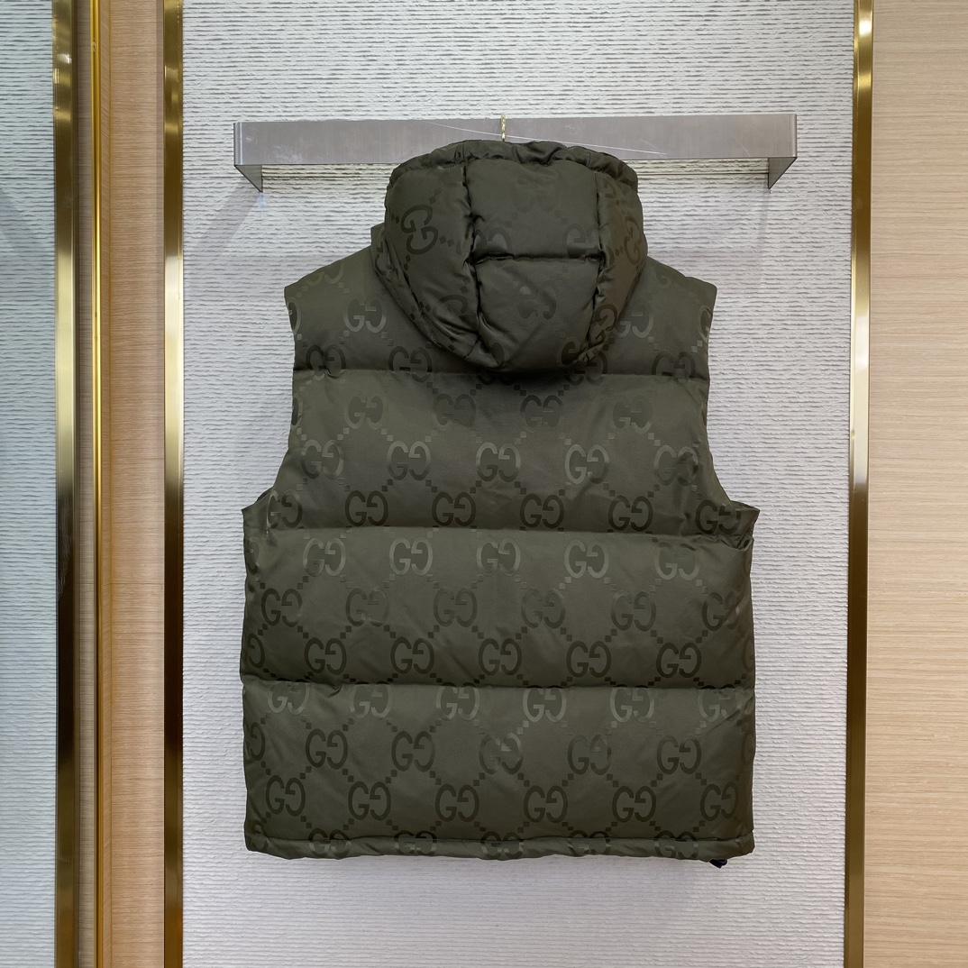 Gucci Jumbo GG Canvas Down Vest - DopestKickz