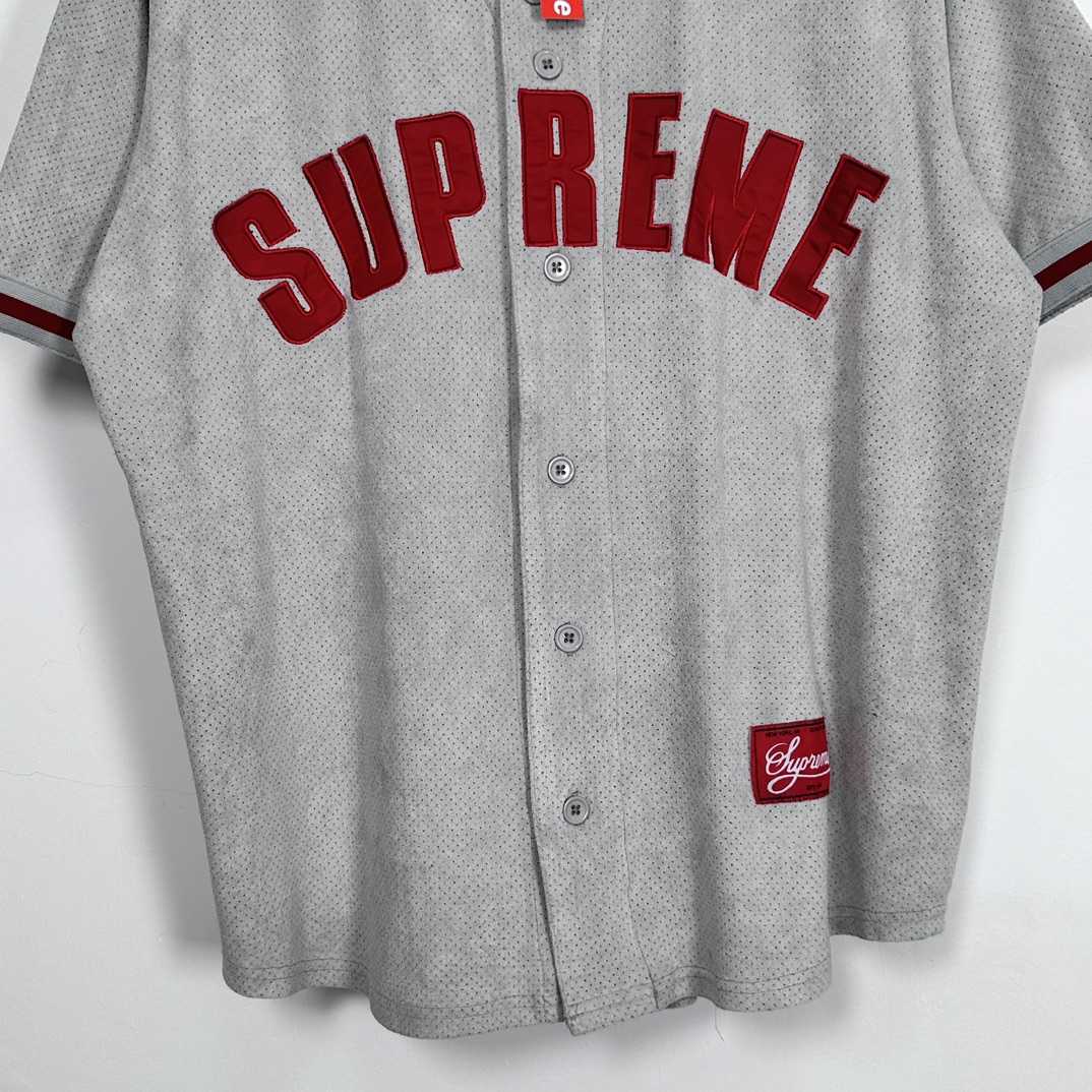 Supreme Ultrasuede Mesh Baseball Jersey - DopestKickz