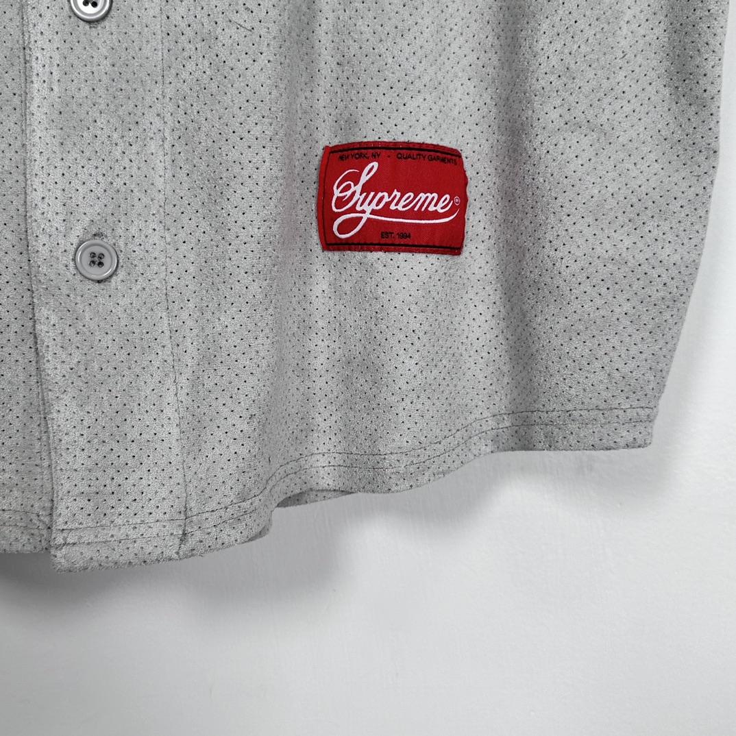 Supreme Ultrasuede Mesh Baseball Jersey - DopestKickz