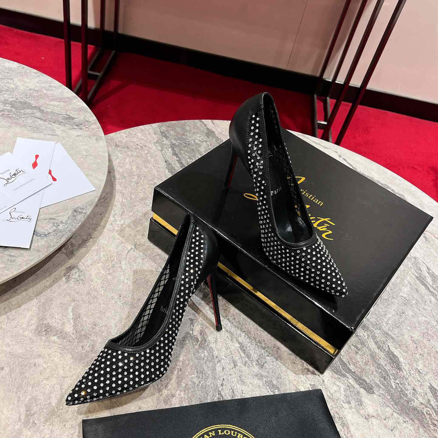 Christian Louboutin Apostropha Mesh Stras  80 mm - DopestKickz