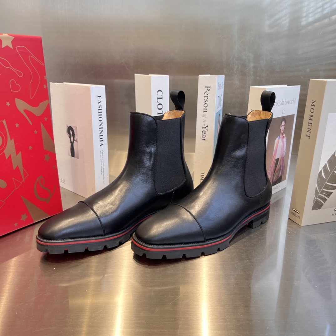 Christian Louboutin Leather Ankle Boots - DopestKickz