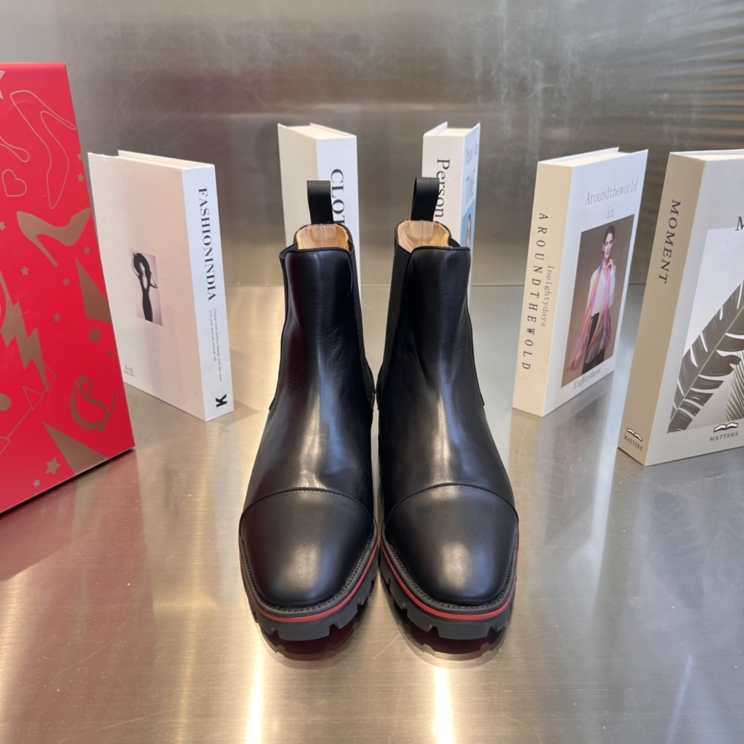 Christian Louboutin Leather Ankle Boots - DopestKickz