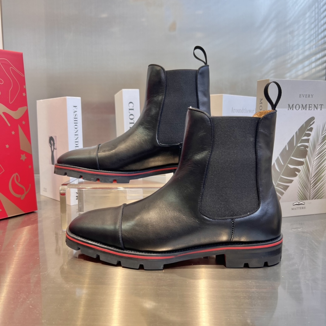 Christian Louboutin Leather Ankle Boots - DopestKickz