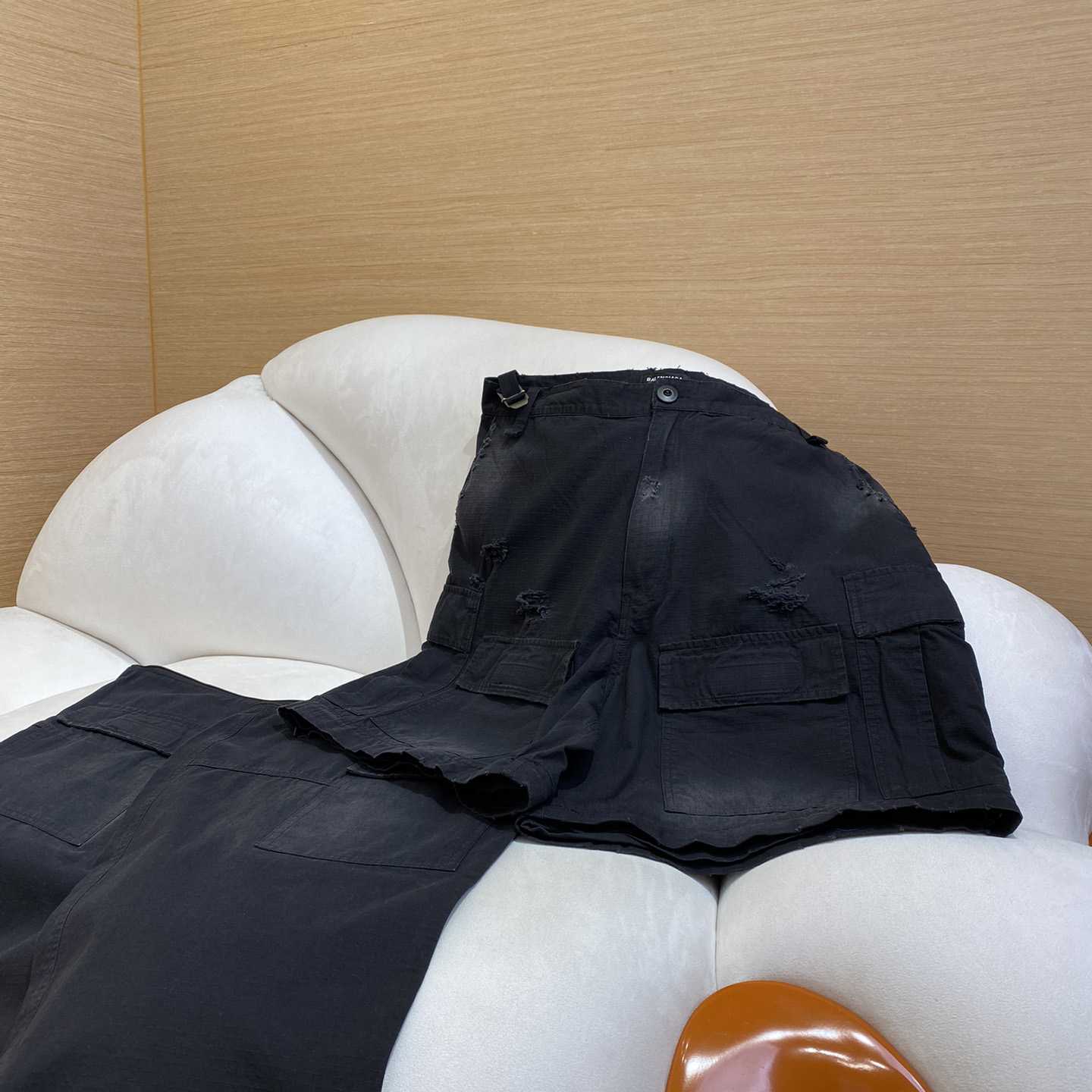 Balenciaga Large Cargo Pants In Black - DopestKickz