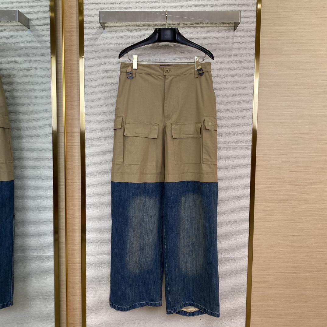 Balenciaga Layered-Design Cotton Wide-Leg Trousers - DopestKickz