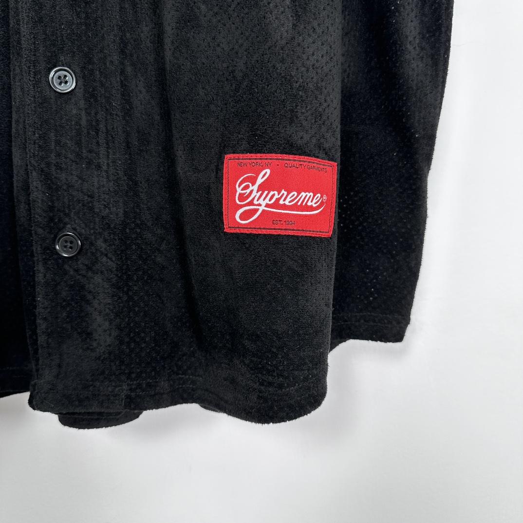 Supreme Ultrasuede Mesh Baseball Jersey - DopestKickz