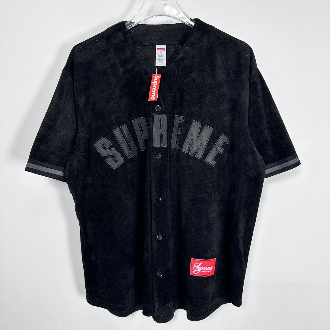 Supreme Ultrasuede Mesh Baseball Jersey - DopestKickz