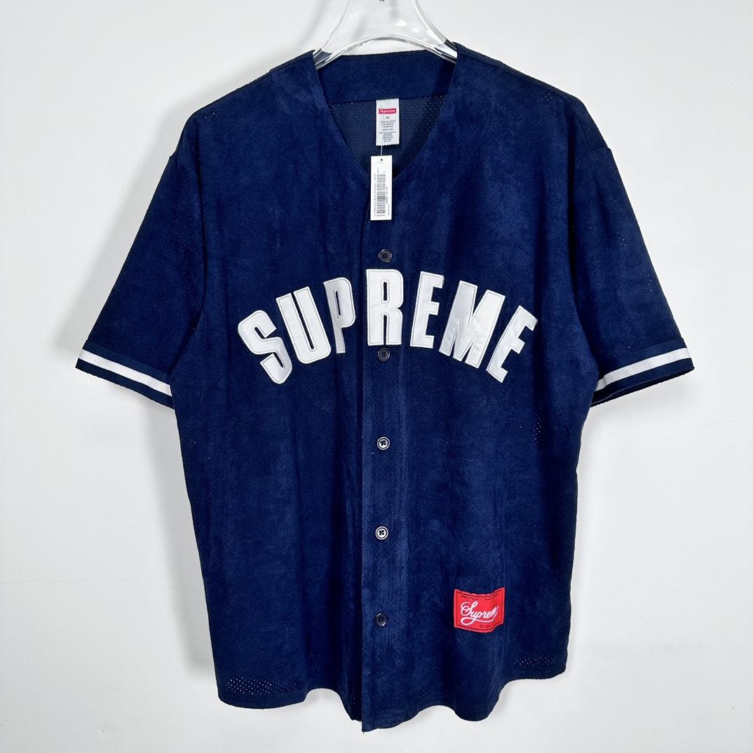 Supreme Ultrasuede Mesh Baseball Jersey - DopestKickz