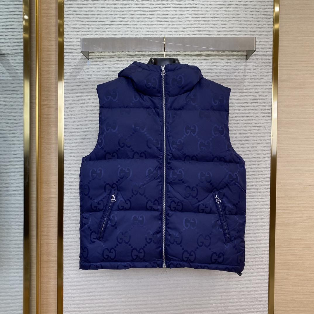 Gucci Jumbo GG Canvas Down Vest - DopestKickz