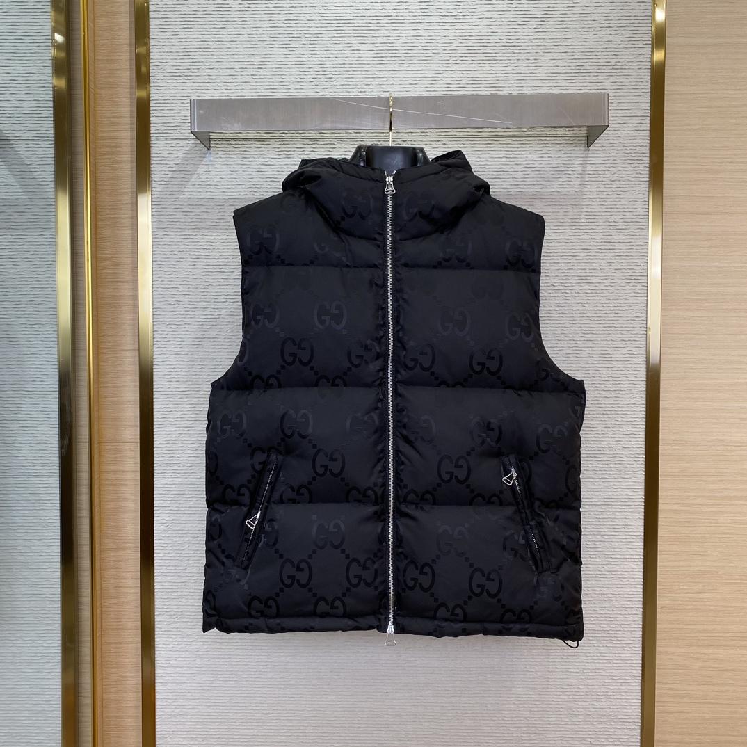 Gucci Jumbo GG Canvas Down Vest - DopestKickz