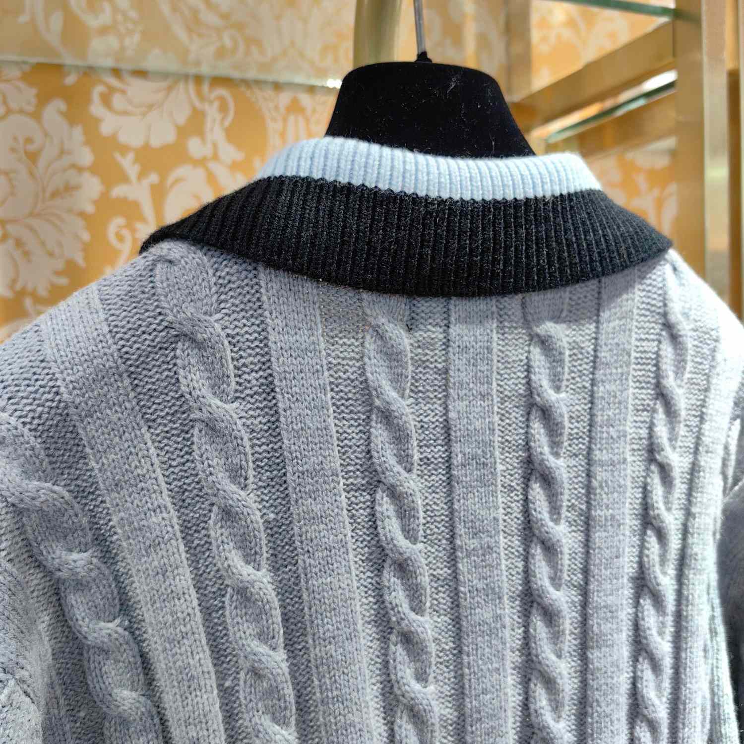 Versace 90s Vintage Logo Knit Zip Jumper - DopestKickz