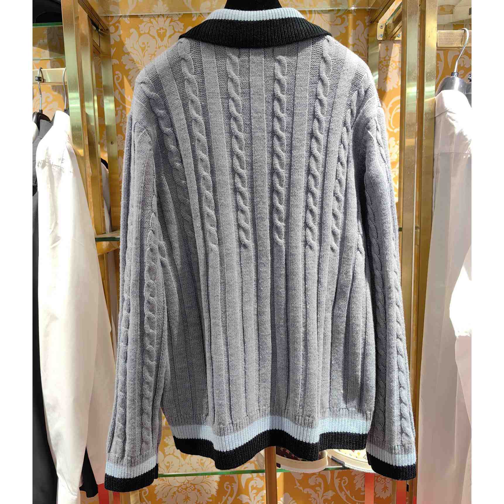 Versace 90s Vintage Logo Knit Zip Jumper - DopestKickz
