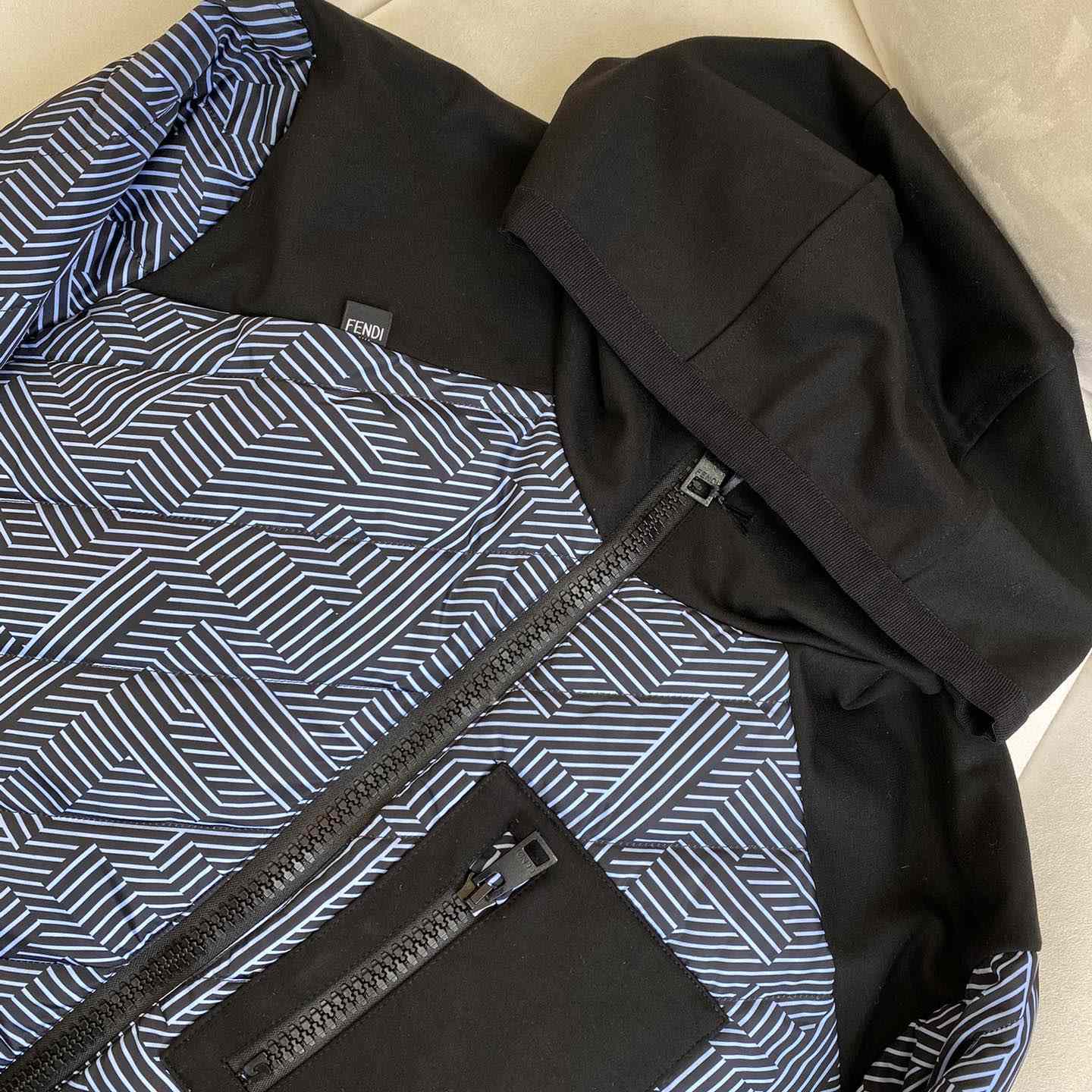 Fendi Shadow-print Panelled Down Jacket - DopestKickz