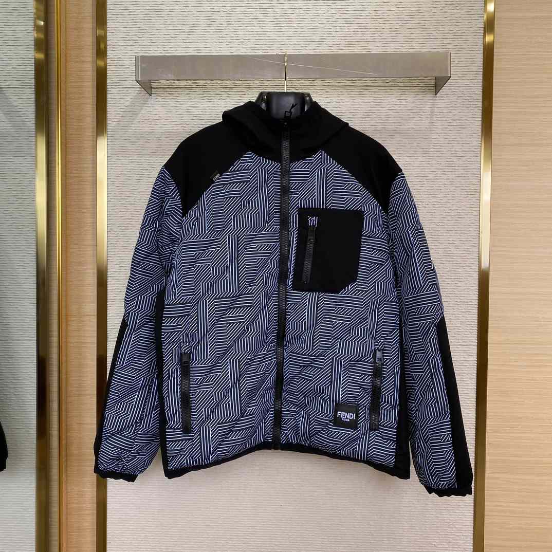Fendi Shadow-print Panelled Down Jacket - DopestKickz