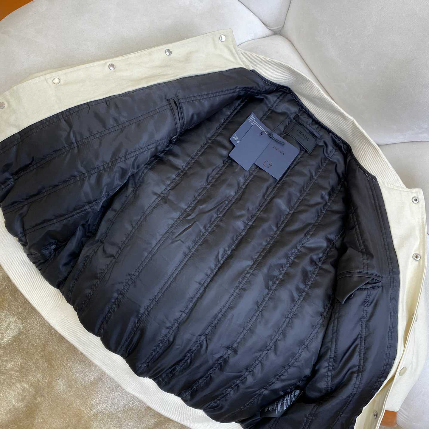 Prada Kid Mohair Bomber Jacket With Patches - DopestKickz